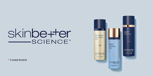 skinbetter Science skincare products on a light blue background